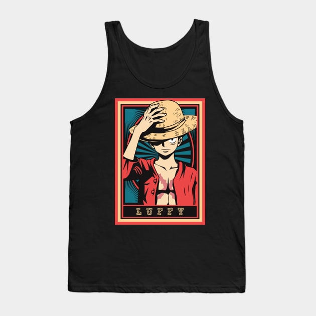 One Piece - Luffy Tank Top by mounier